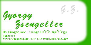 gyorgy zsengeller business card